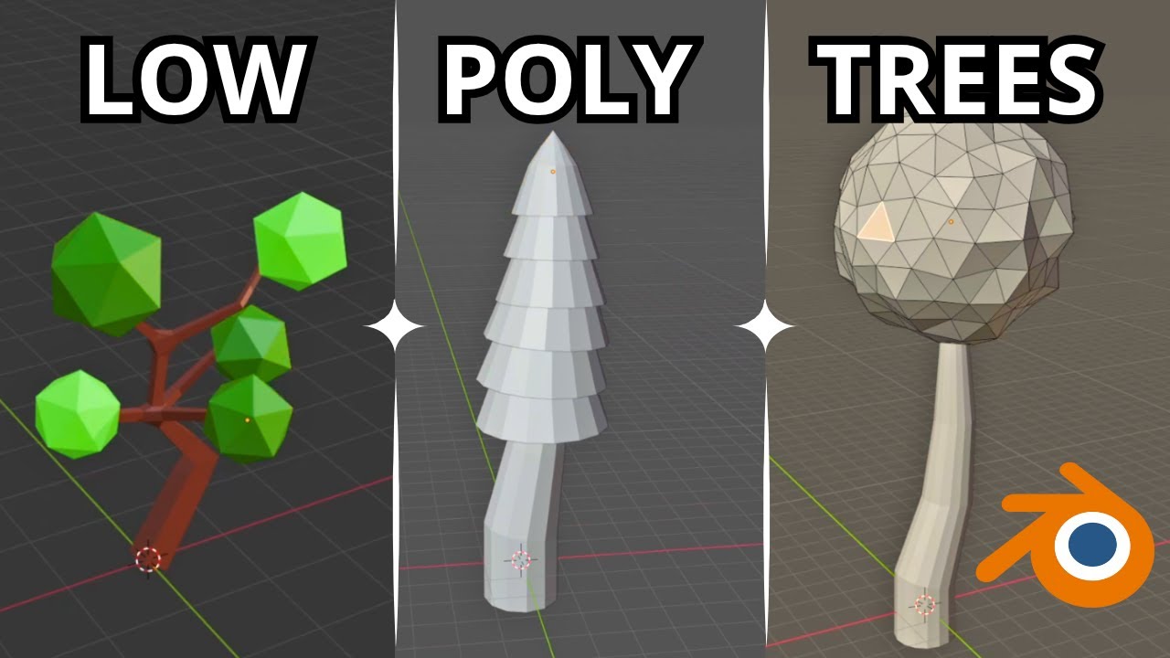 Как создать низкополигональные деревья — урок по Blender (легкий)