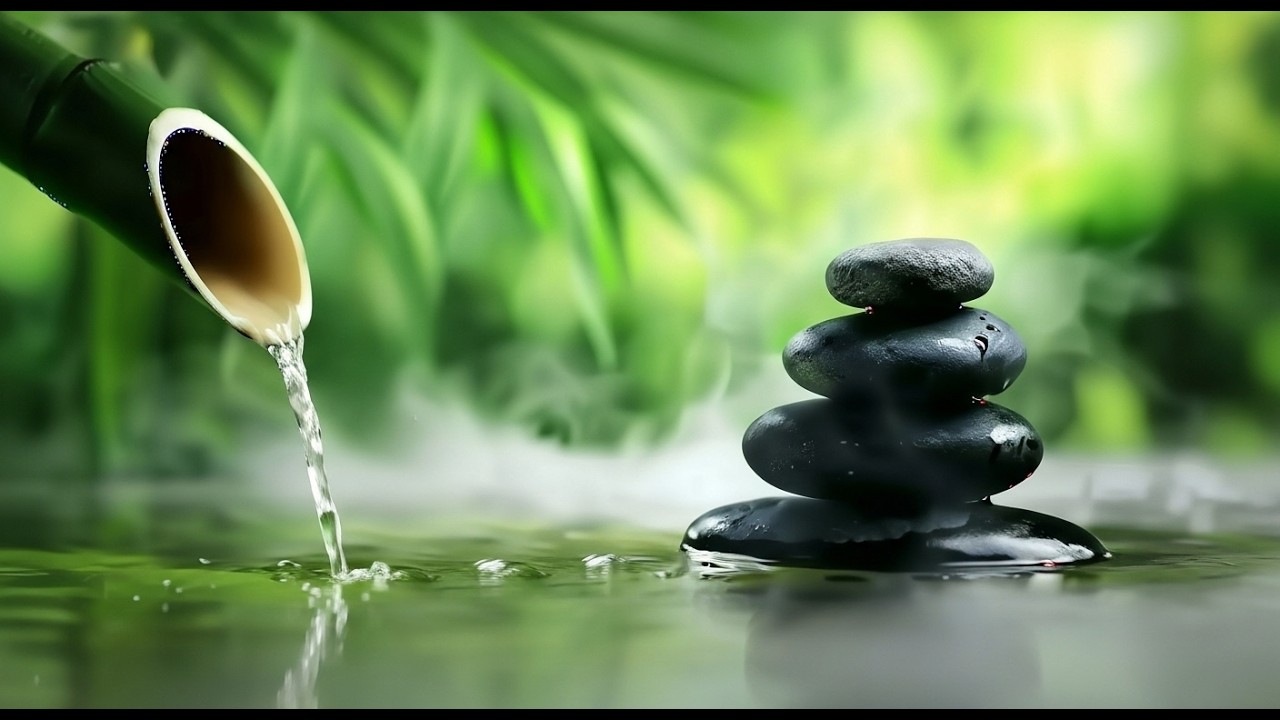 Bamboo Water Fountain & Soft Piano for Calm Night Ambience