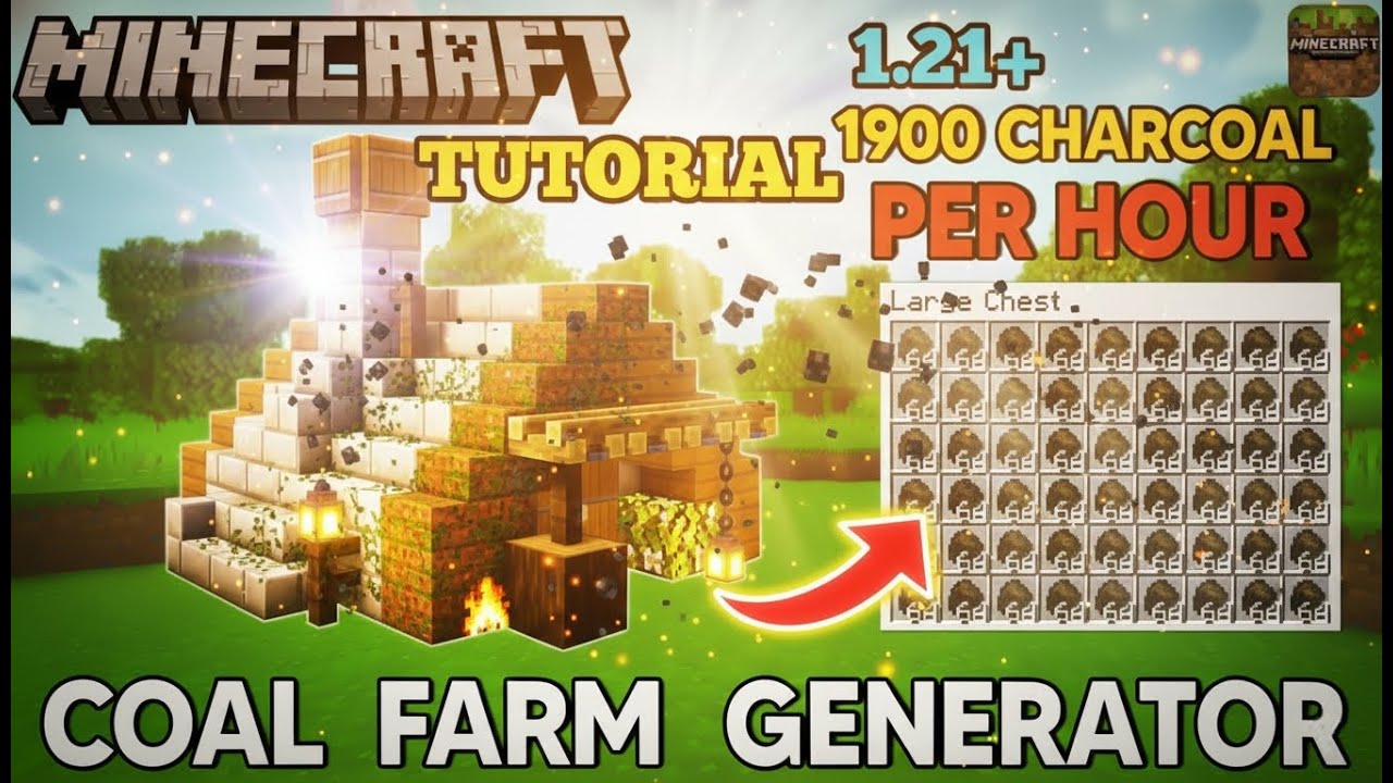 EASIEST AND FAST COAL FARM  IN MINECRAFT PE | 1.21+
