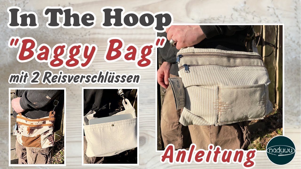 Stickdatei Baggy Bag mit 2 Reißverschlüssen und 