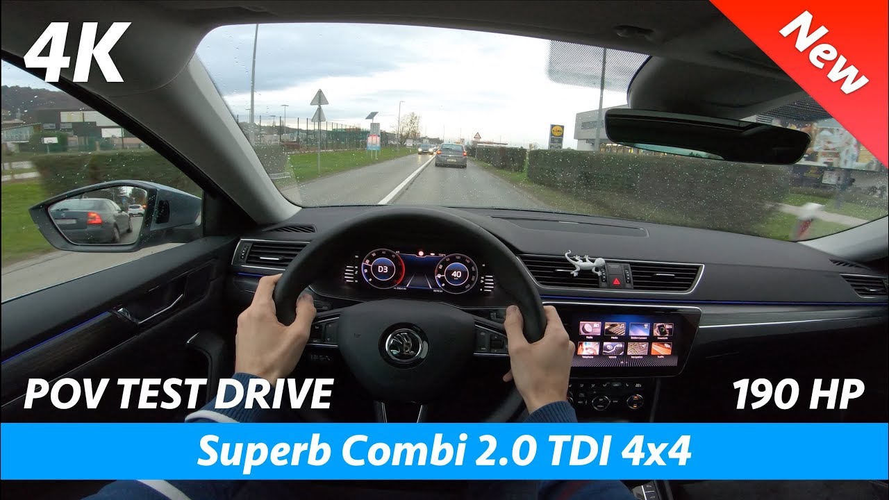 Škoda Superb Combi FL (2020) 2.0 TDI - 190HP 4x4 - POV тест-драйв в 4K | Ускорение 0 - 100 км/ч