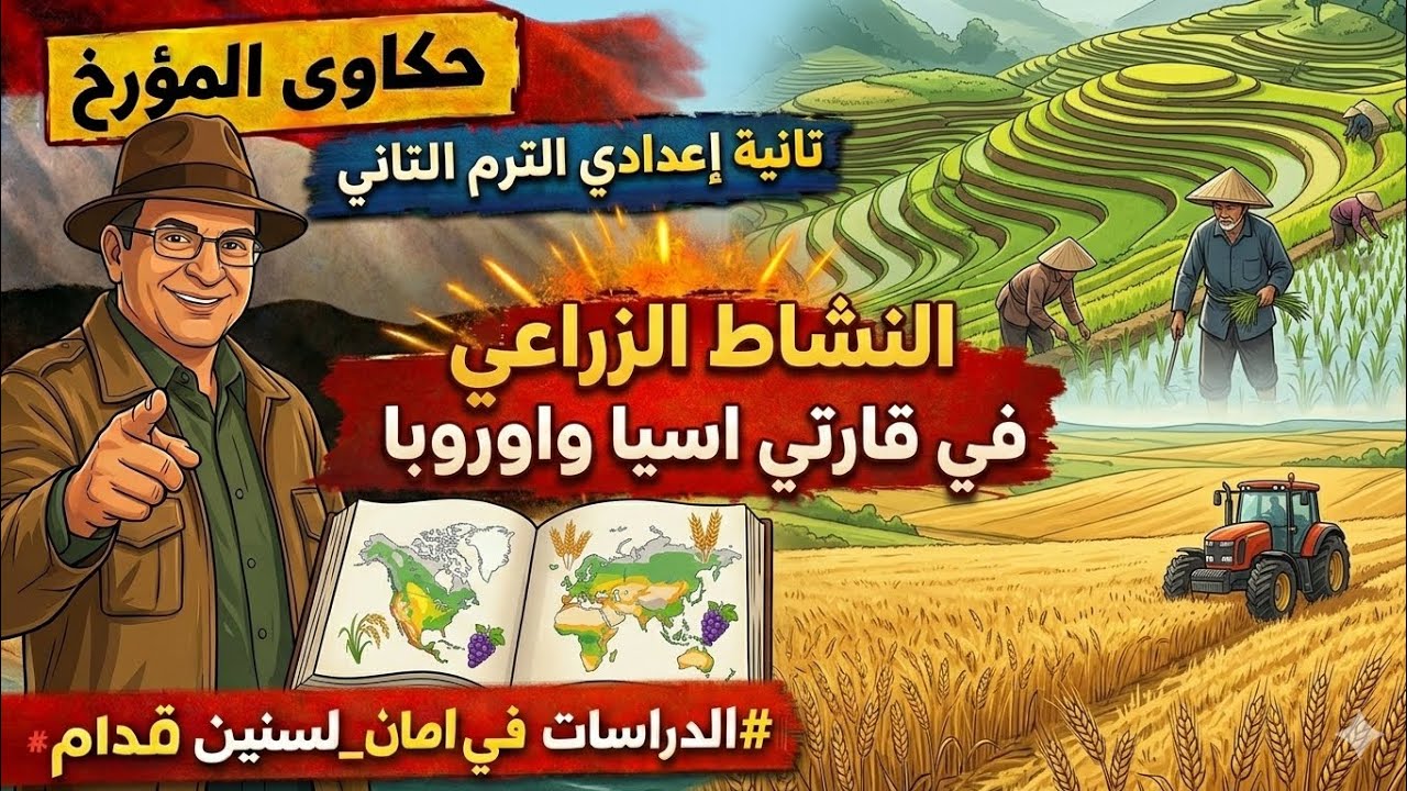 ​شرح درس النشاط الزراعي في قارتي آسيا وأوروبا 🌾 | دراسات تانية إعدادي الترم الثاني | حكاوي المؤرخ