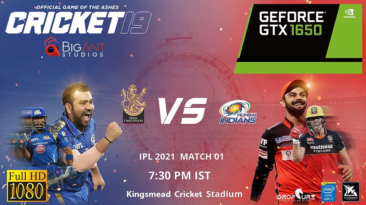Cricket 19 Gameplay PC | MI vs RCB | Vivo IPL 2021 | GTX 1650 4GB | Ultra Settings | Full Match