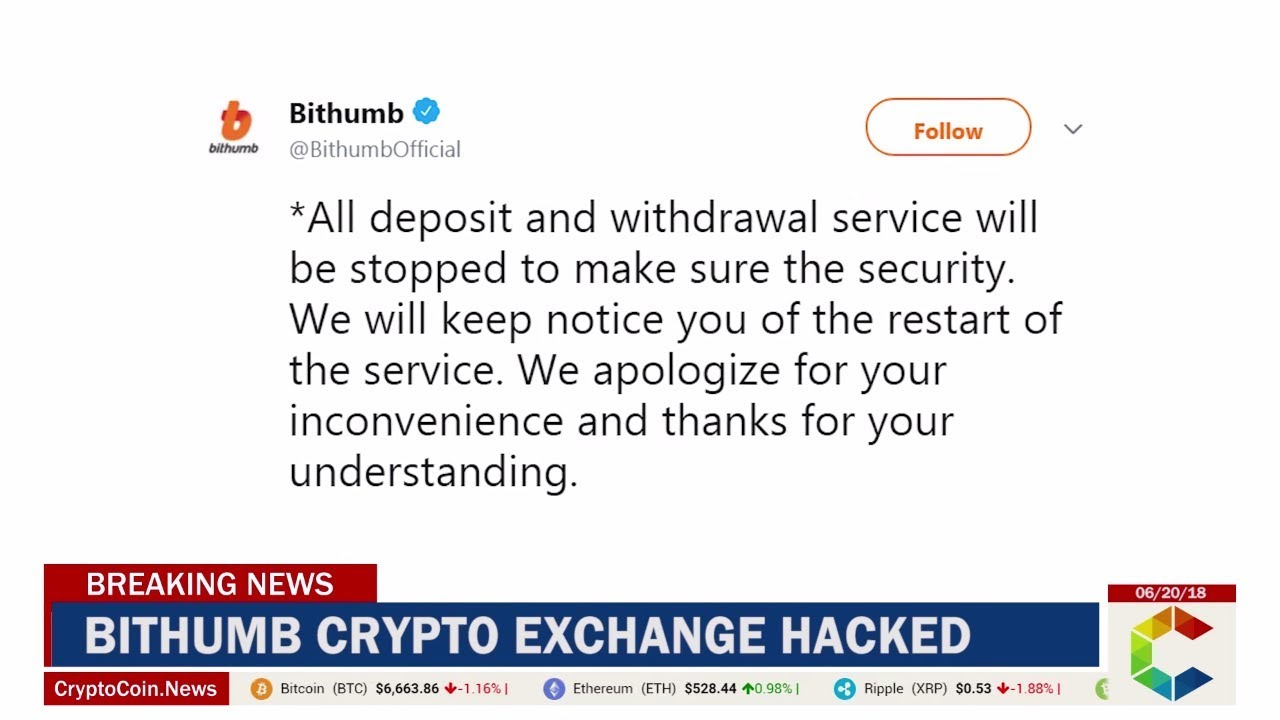 Breaking News: Bithumb Crypto Exchange Hacked