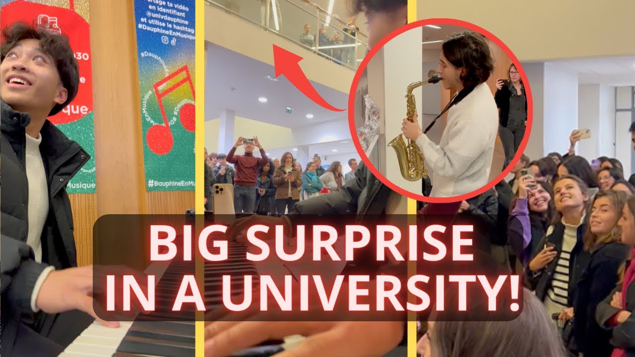 I was playing &laquo;&nbsp;Dance monkey&nbsp;&raquo; and a saxophonist joins me !! WATCH PEOPLE REACTIONS 😱
