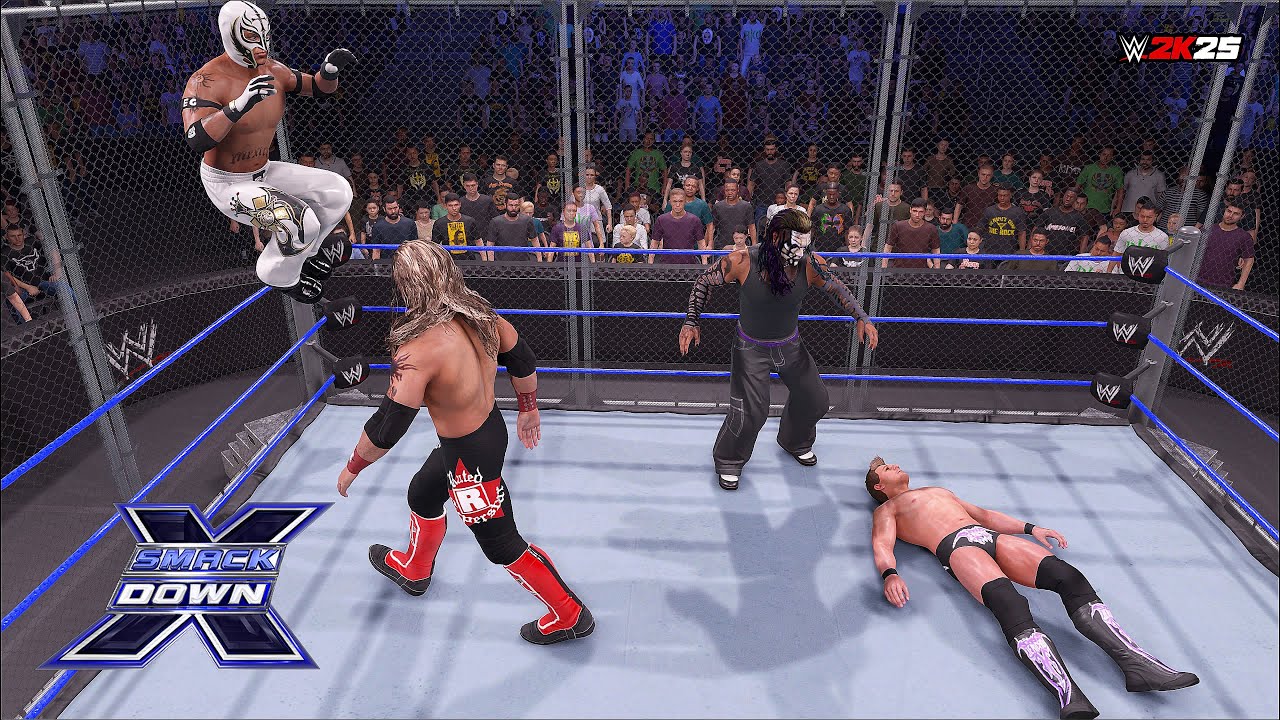 WWE 2K25 - Jeff Hardy & Rey Mysterio vs Chris Jericho & Edge - Smackdown 2009 HD - PS5 Gameplay