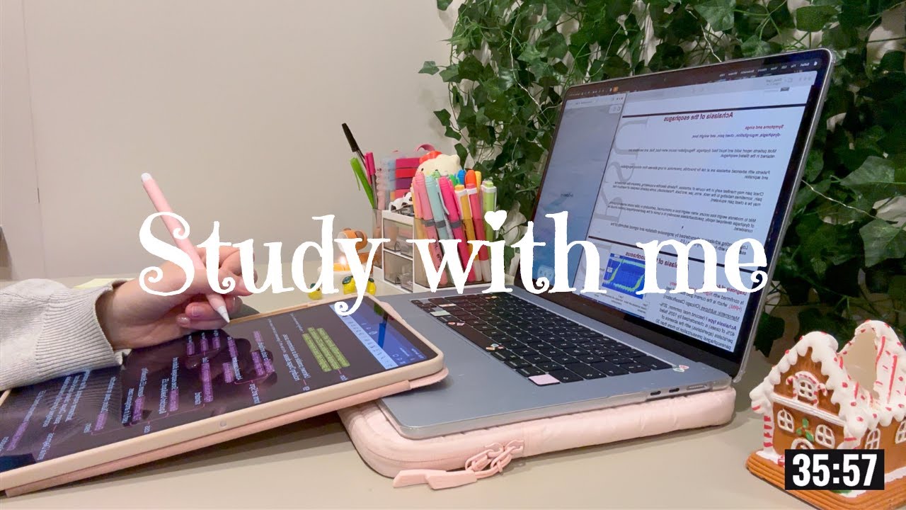 📚4 HOUR STUDY WITH ME | pomodoro 60/10 + rain sounds