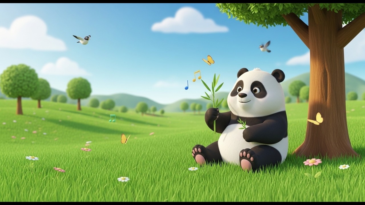 Panda Feliz en los Campos Verdes | Canción Infantil Divertida 🐼🌱