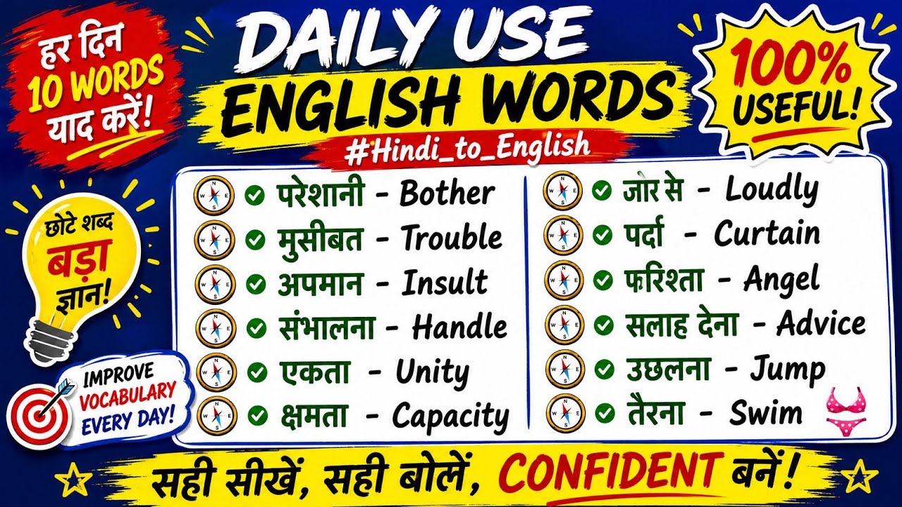 ⚡Boost Vocabulary - Daily Use English Words || Word Meaning Practice