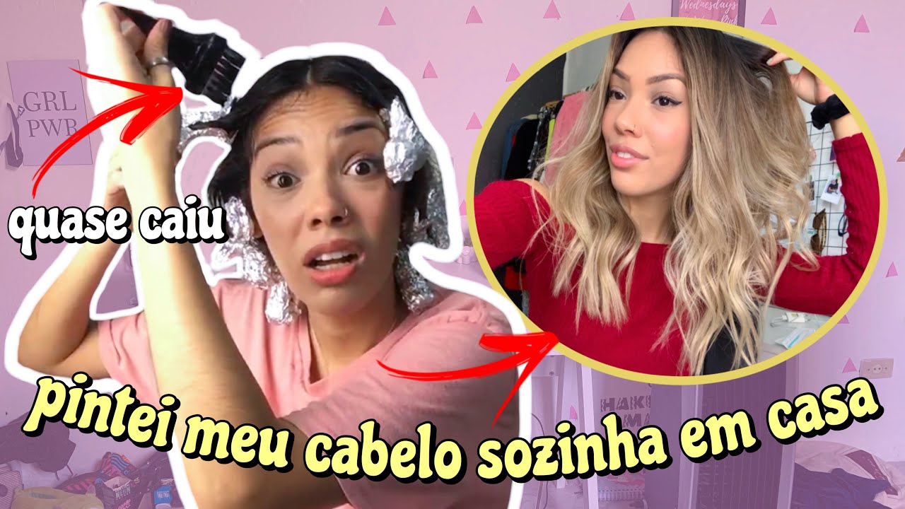 PINTEI MEU CABELO DE LOIRO SOZINHA EM CASA