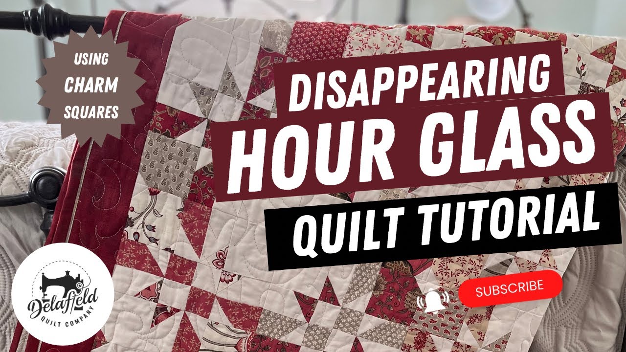 Disappearing hourglass quilt block with charm squares Free Quilting Tutorial #easysewing