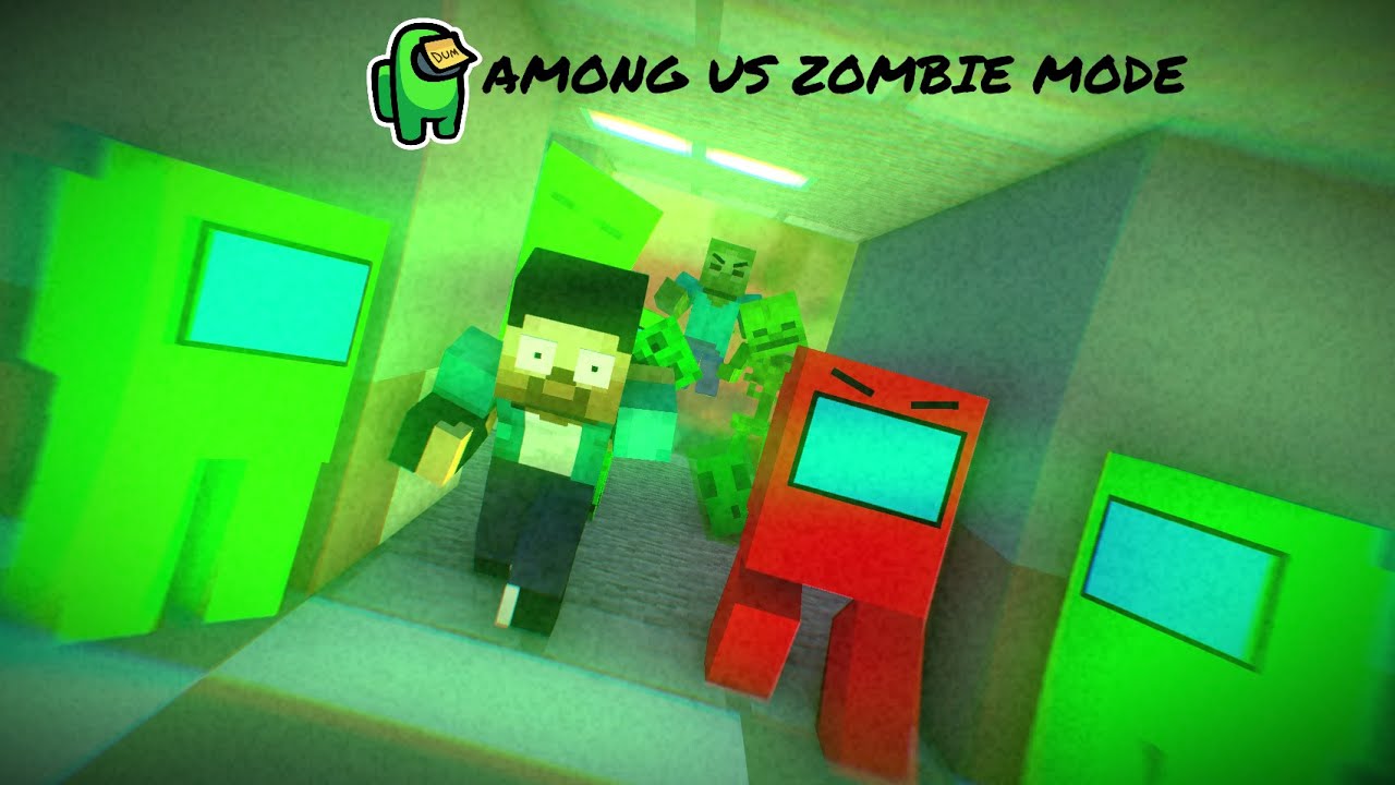 Monster School : AMONG US ZOMBIE MODE - Minecraft Animation