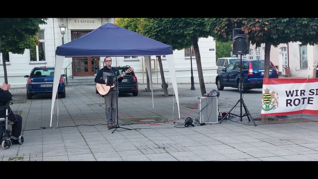 Yann Song King  auf der Demo in Crimmitschau