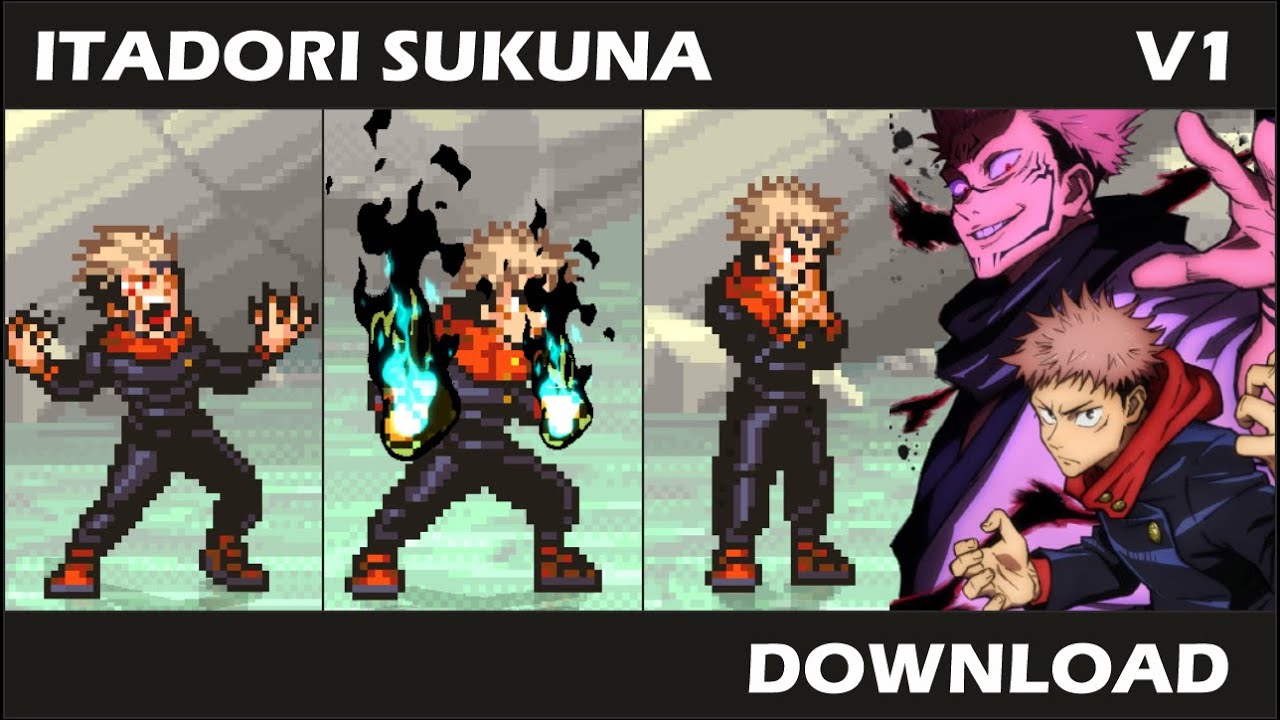Yuji itadori sukuna Resprite V1 by MeowBlast - MUGEN CHAR
