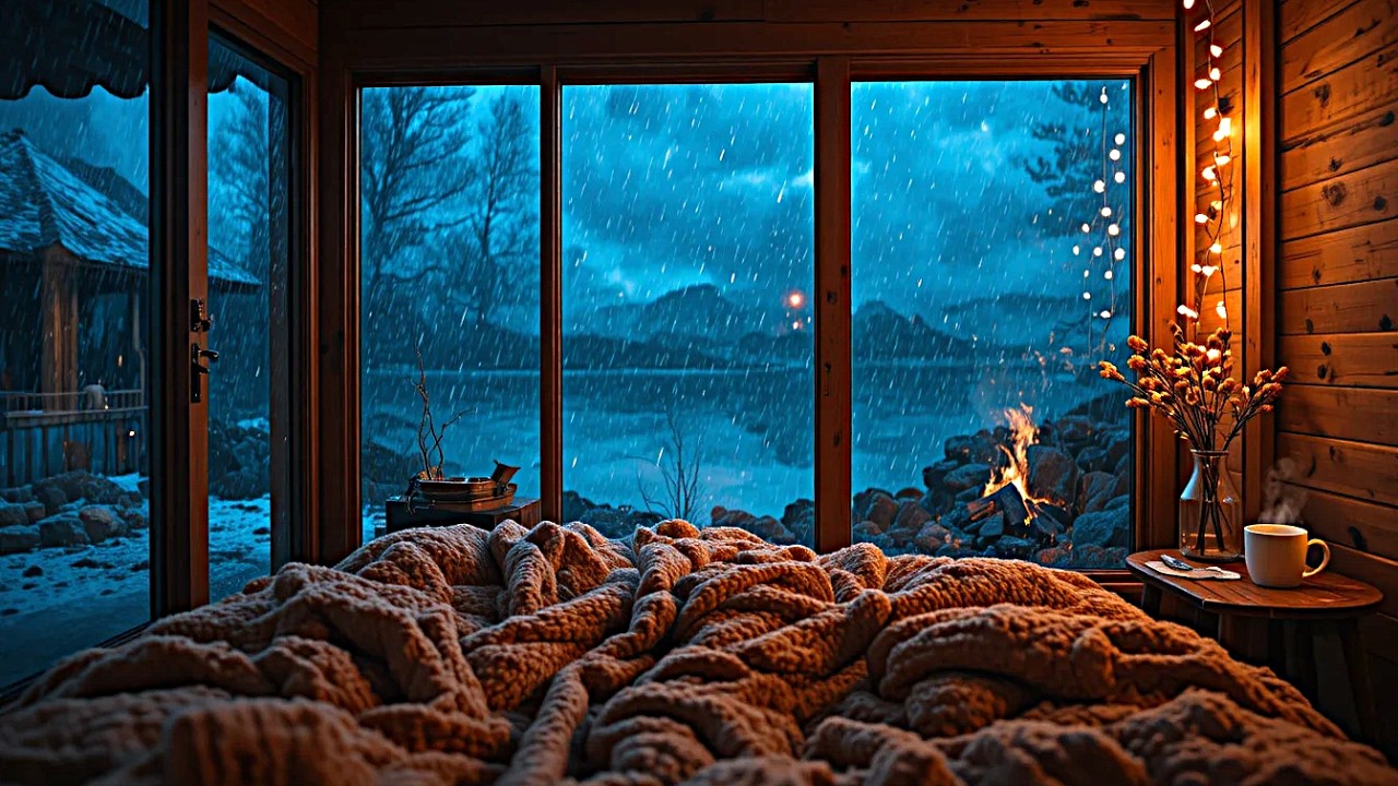 Heavy Rain & Thunderstorm Sounds for Sleeping at Night 🌧️ Cozy Cabin Ambience & Rain Noise