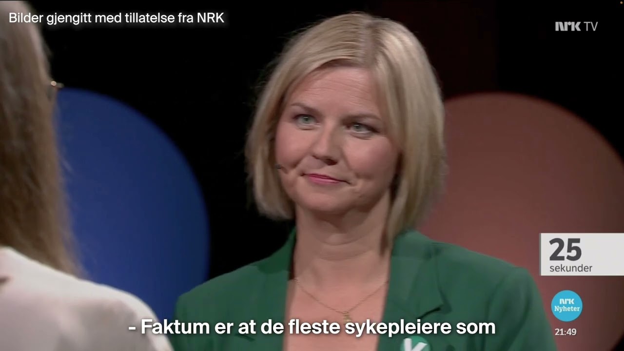 Marie Sneve Martinussen (R) vs. Guri Melby (V) i NRKs partilederdebatt 17.08.23