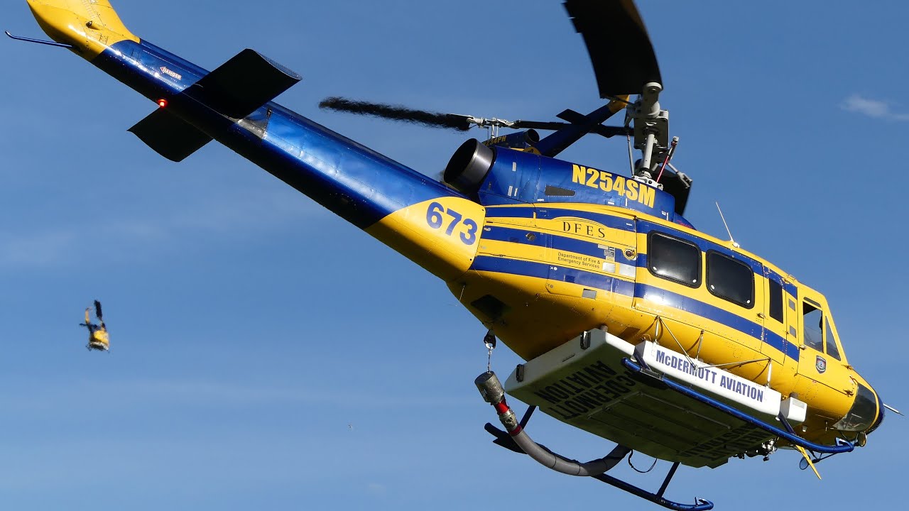 5 Helicopters Take Off from Chidlow Oval, W.A. - 2 Jan 2021