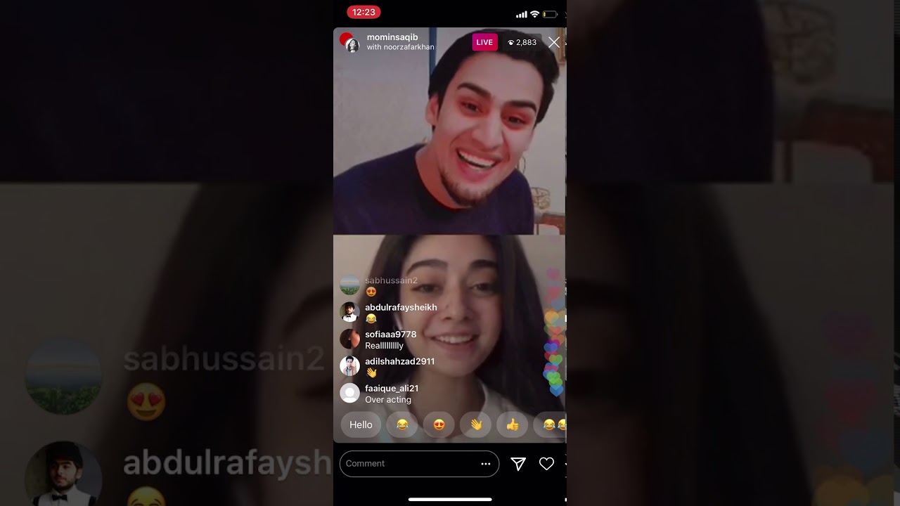 Momin saqib and noor zafar khan Live Streaming - funny