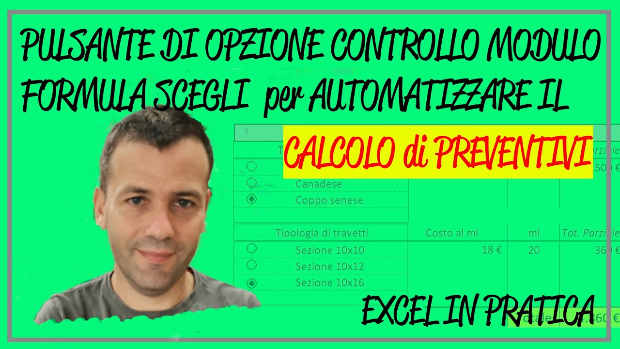 Pulsante di opzione controllo modulo e formula 