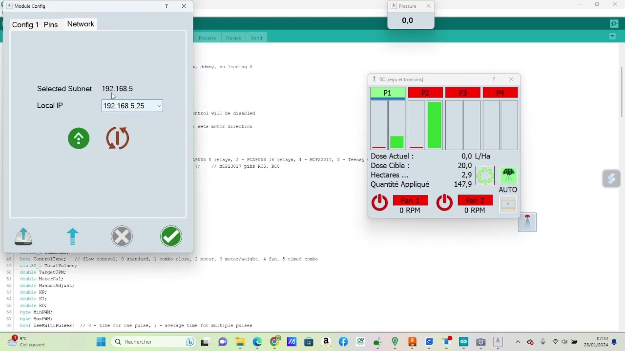 AgOpenGPS Premier pas avec le Rate Control SK21, PCB RC05