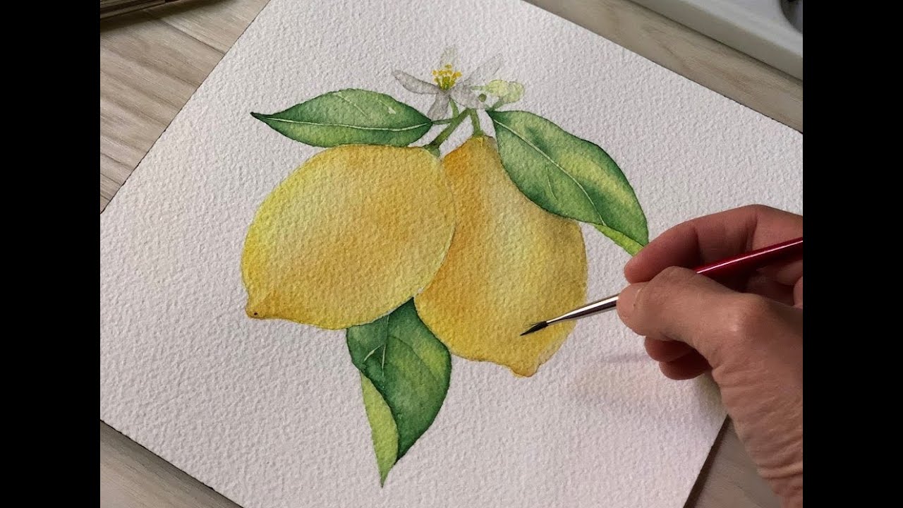 How to Paint Lemons in Watercolor | Step By Step Tutorial | 水彩でレモンを描き方 | Irene Chandra Art