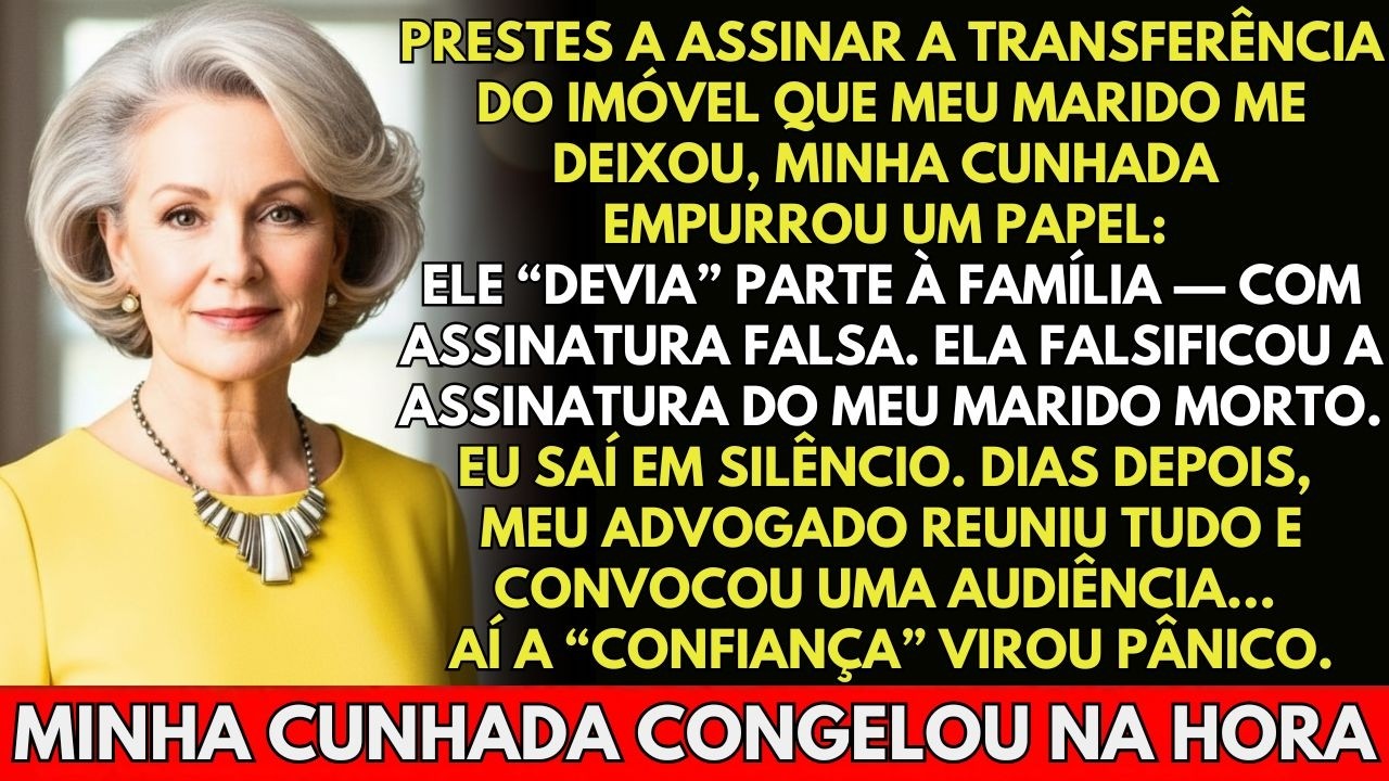 Finalizando O Inventário Do Meu Marido, Minha Cunhada Apareceu Com Um Documento Assinado Por...