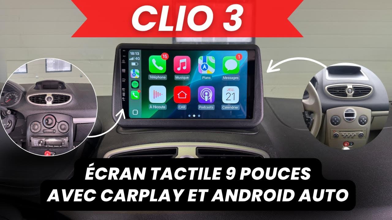 Installer un autoradio Android avec CarPlay et Android Auto sur une Clio 3