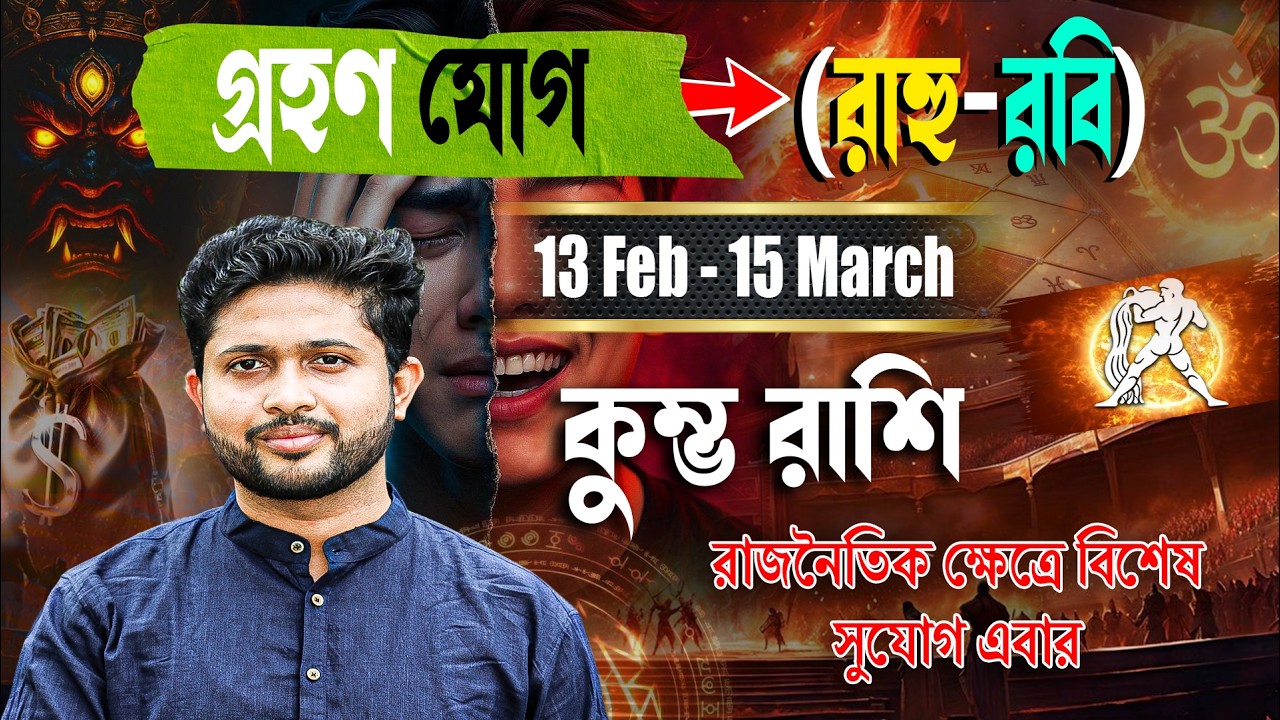 কুম্ভ 🏺 রাশি। Aquarius Sign 🏺 ♒।  ১৩ ই ফেব্রুয়ারি থেকে ১৫ ই মার্চ গ্রহণ যোগের প্রভাব জানুন।