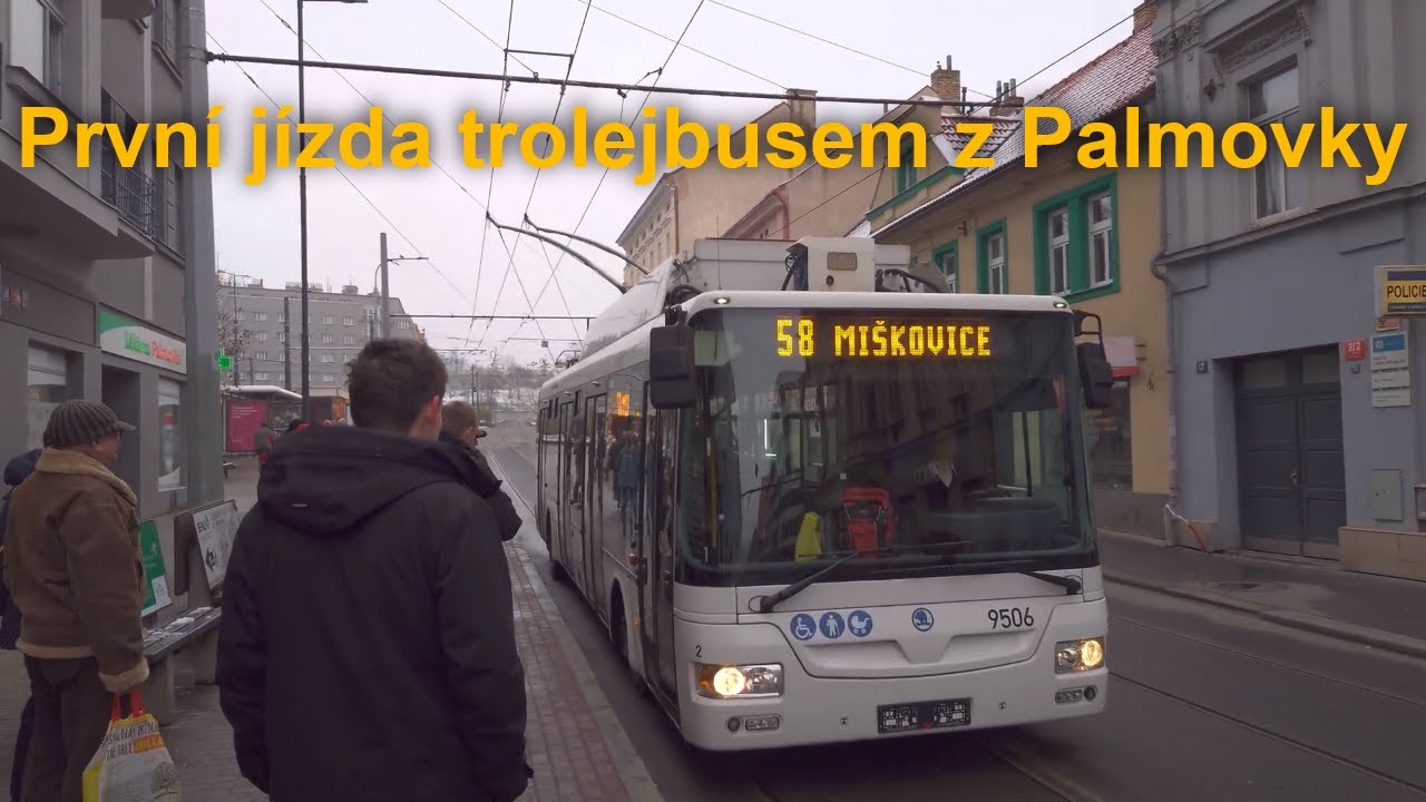 První jízda trolejbusem 58 v celé trase z Palmovky do Miškovic, 3.12.2022 10:10 | 4K HDR