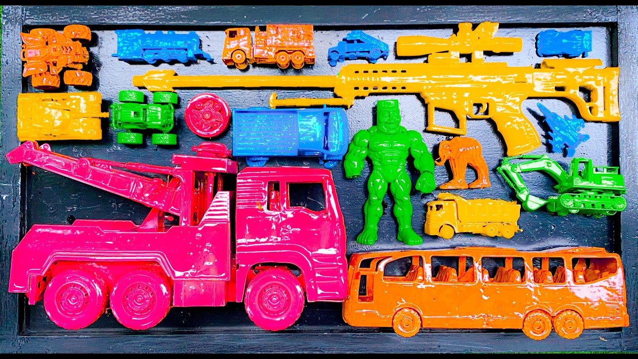membersihkan mobil mobilan, mobil derek, anomali, motor atv, tank baja, excavator, mobil monster