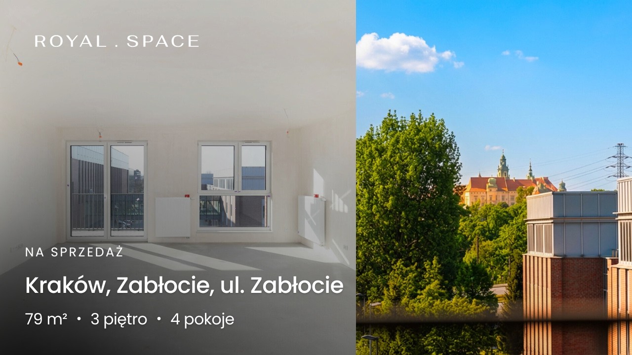 NA SPRZEDAŻ | Mieszkanie z widokiem na Wawel | Craft Zabłocie | 79 m² | 4 pokoje