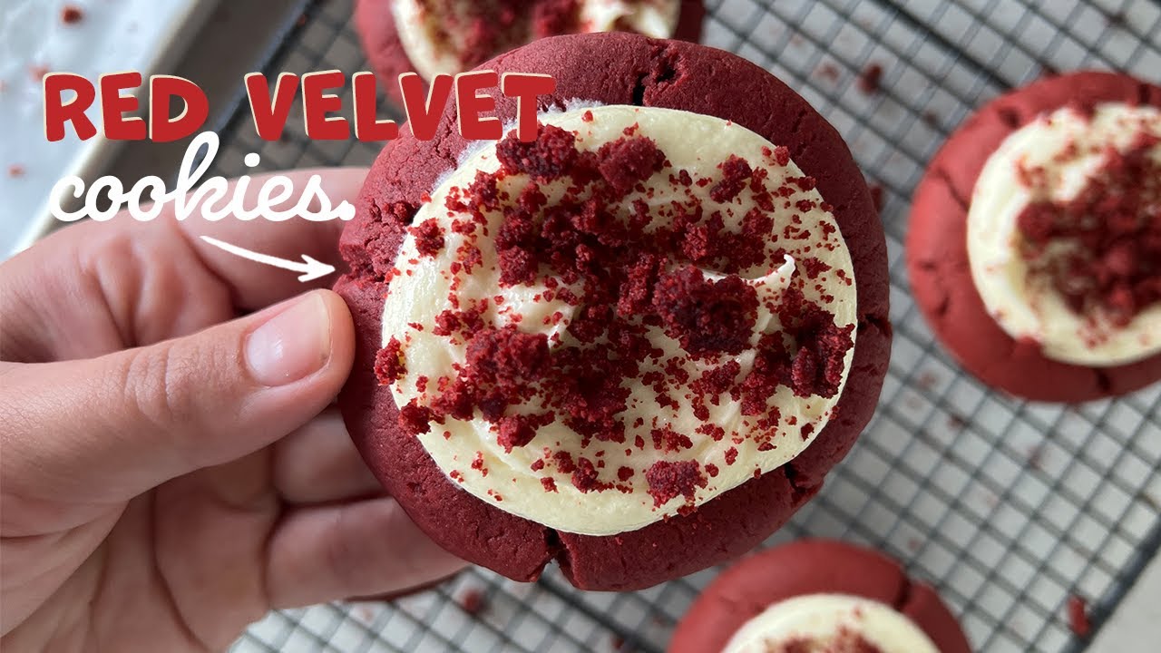 These cookies went viral on Instagram! Red Velvet Cookies with Cream Cheese Icing