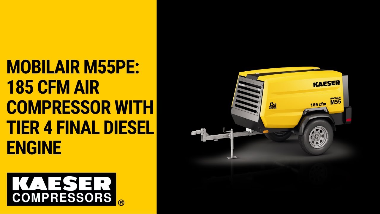 Mobilair M55PE: 185 cfm Air Compressor with Tier 4 Final Diesel Engine