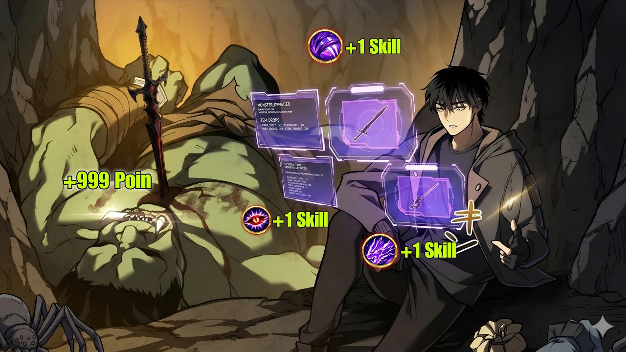 He possesses a system to exchange monster kill points for weapons and skills | Manhwa Recap