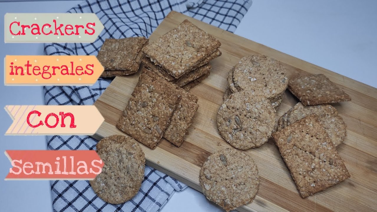 GALLETAS INTEGRALES con SEMILLAS crackers integrales RECETA F&Aacute;CIL