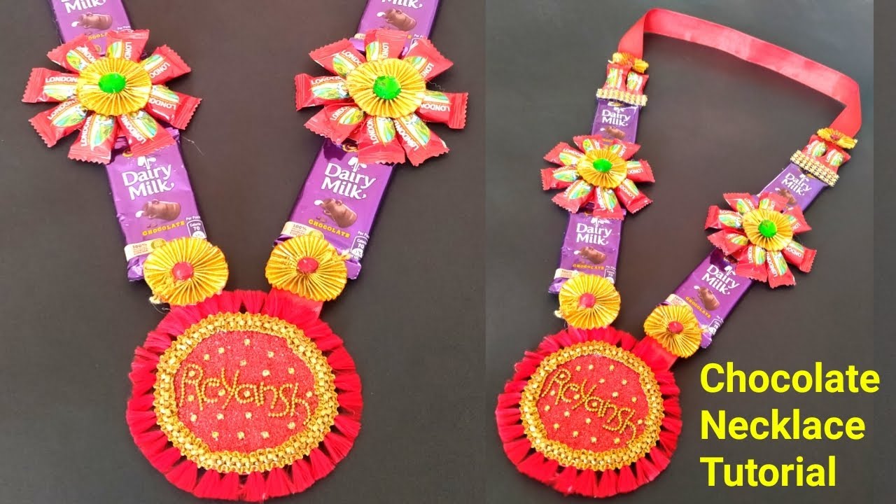 Holi Haar/Holi Celebration/Decoration Ideas/Handmade/Chocolate Necklace/Garland/Mala Making Ideas