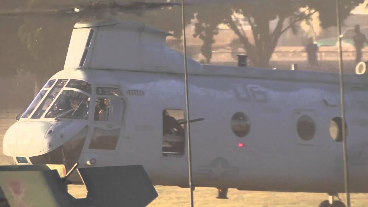 USMC CH-46 Sea Knight Helicopters - Yuma, Arizona