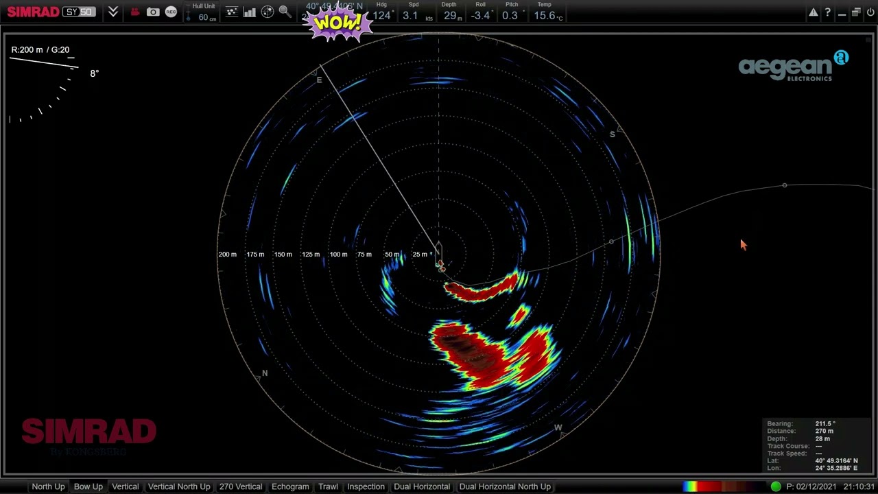 SIMRAD SY50 SONAR HOR & VERT Depth 30m