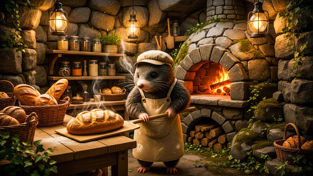 Cozy Bakery Corner 🐾✨ Fresh Bread, Warm Fire & Relaxing Ambience for Comfort & Peace