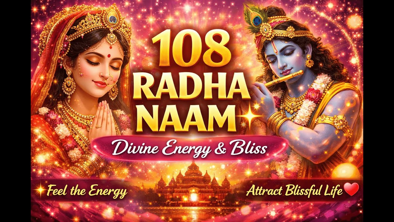 108 Radha Naam Jap 🌼 | Powerful Positive Energy | Remove Negativity & Stress
