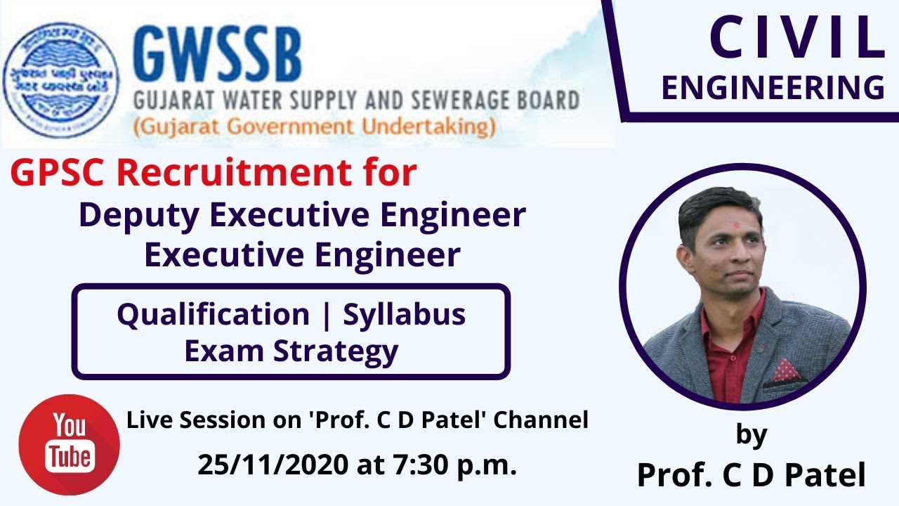 GPSC Recruitment for DEE & EE (Civil Engineering) in GWSSB | Qualification| Syllabus | Exam Strategy