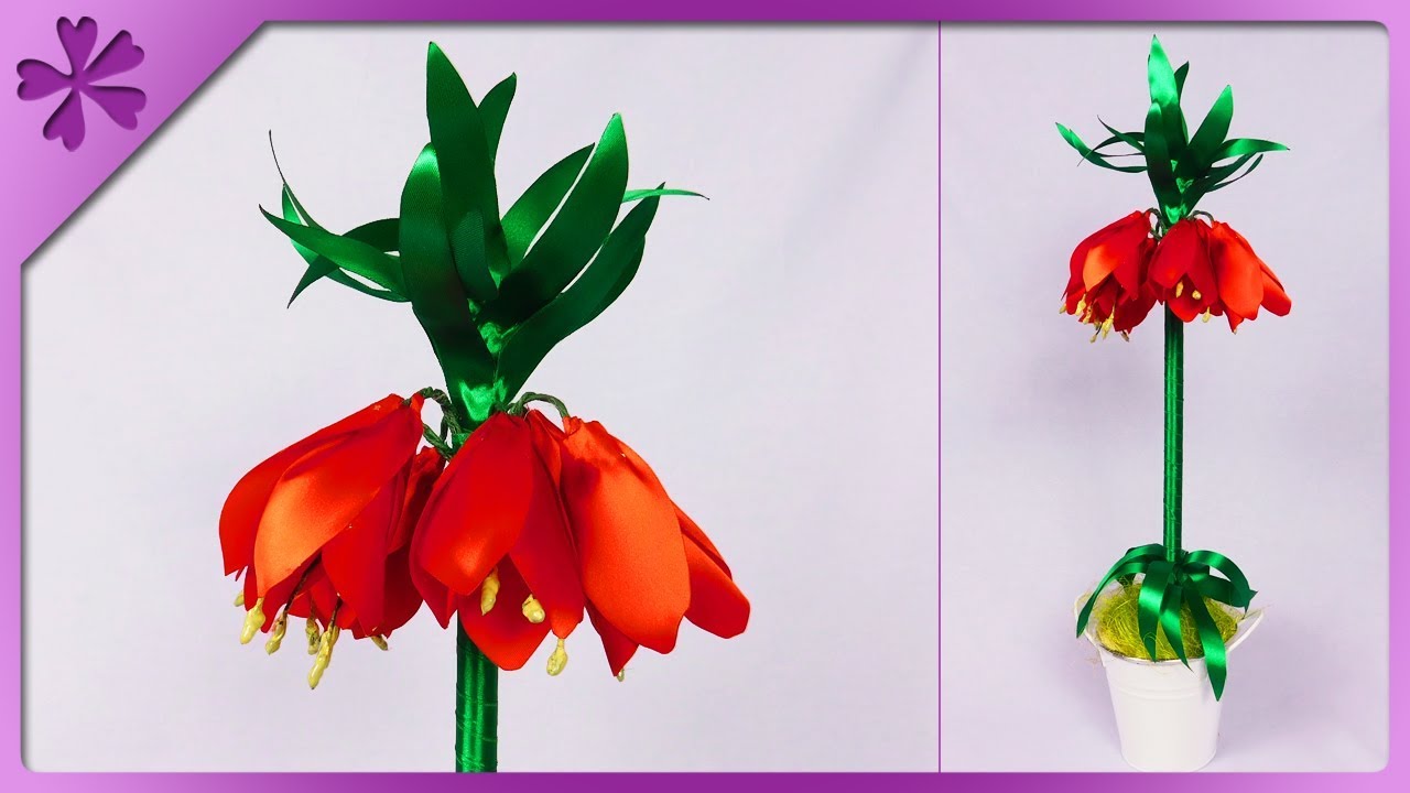 DIY How to make crown imperial out of ribbon (ENG Subtitles) - Speed up #535