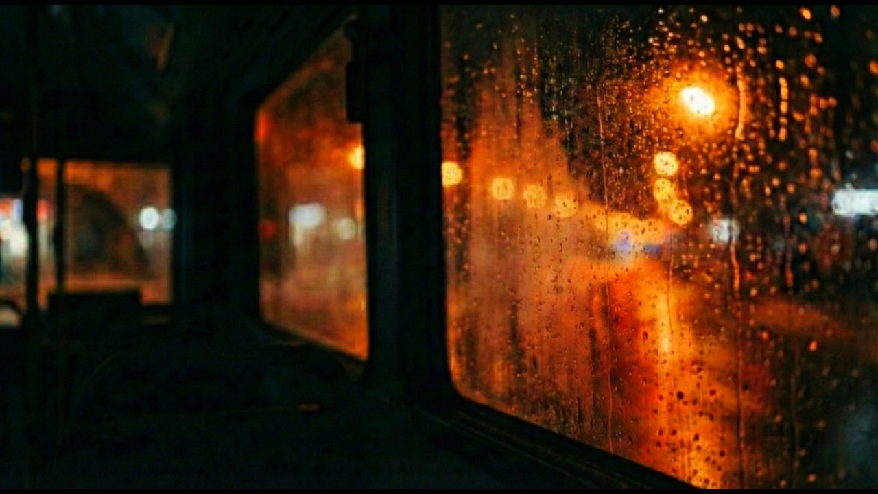 A Safe Place for Overthinkers 🌧️ Cozy Night Bus in Heavy Rain, Healing White Noise