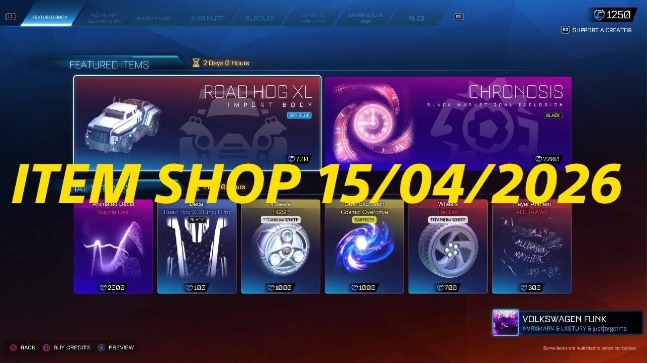 Магазин предметов Rocket League 15.04.2026