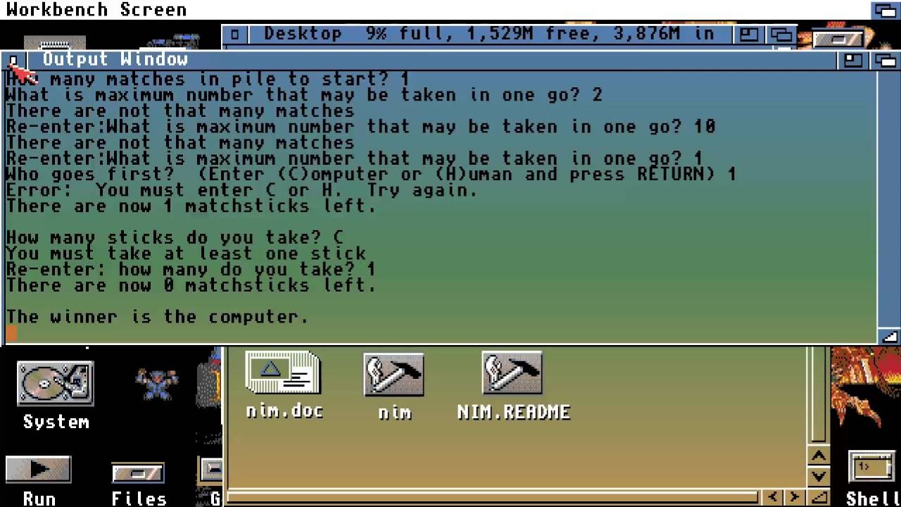 AMIGA NIM By Andrew Markwell In 1998 FROM Aminet CD Games GTI Schatztruhe 2000 TV 32