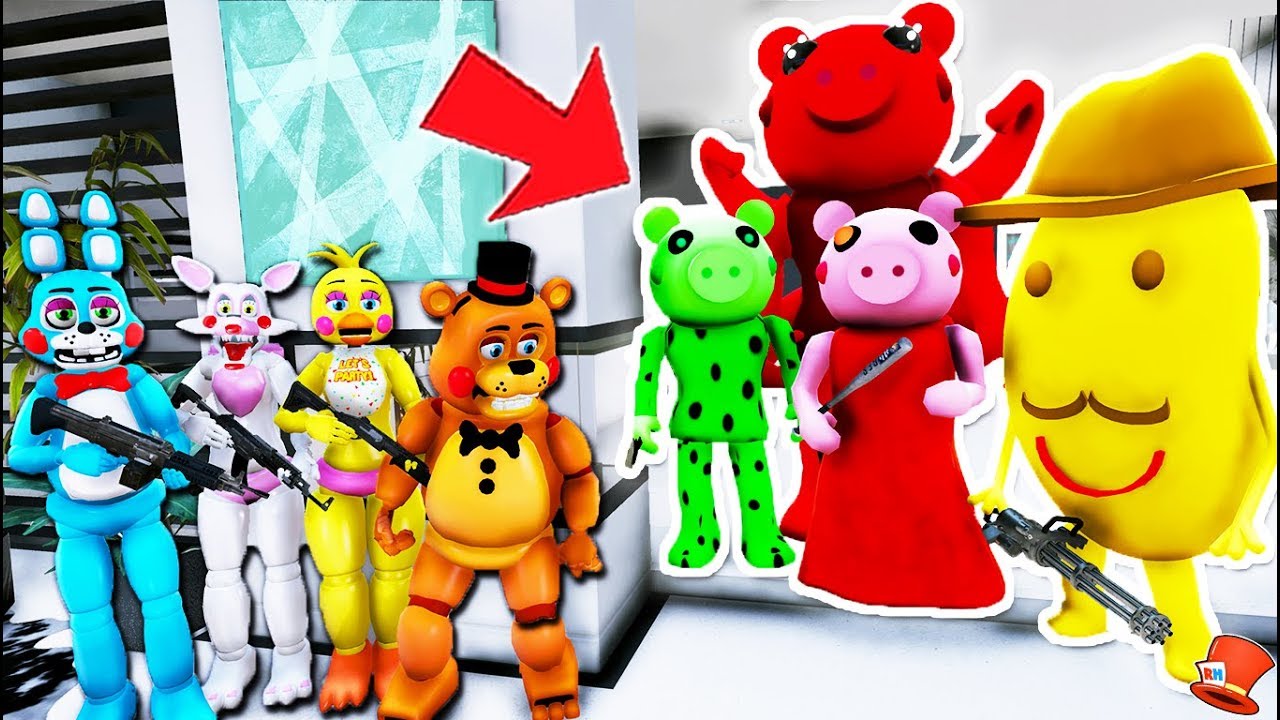 Toy Animatronics VS All Piggys & Mr. P! (GTA 5 Mods FNAF RedHatter)