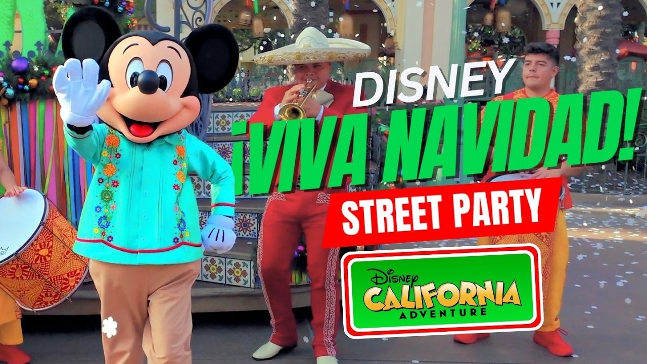 [4K] Disney ¡Viva Navidad! Уличная вечеринка 🎄🎶 | Праздничное торжество в парке Disney's Californ...