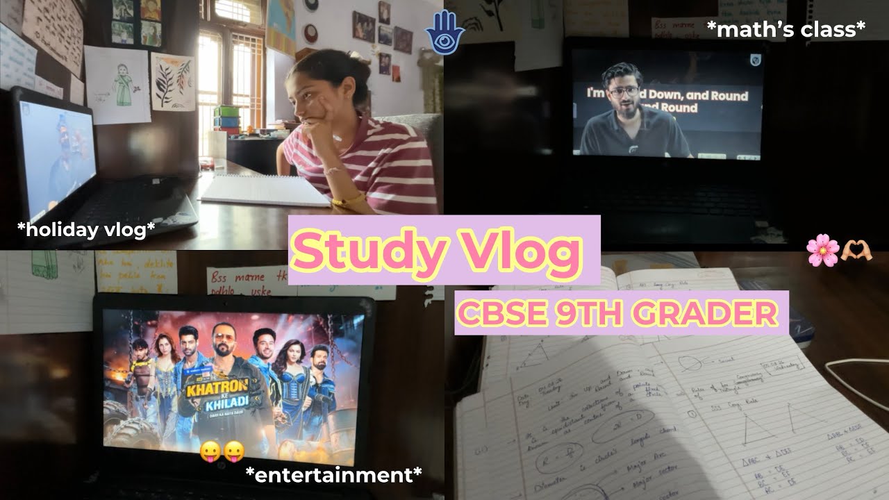 *STUDY VLOG* 🌸❤️ CBSE 9th Grader | lecture, online class, school holiday, notes | 