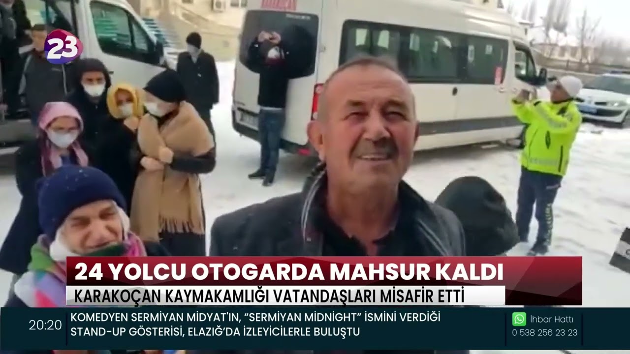 24 YOLCU OTOGARDA MAHSUR KALDI  KARAKOÇAN KAYMAKAMLIĞI VATANDAŞLARI MİSAFİR ETTİ