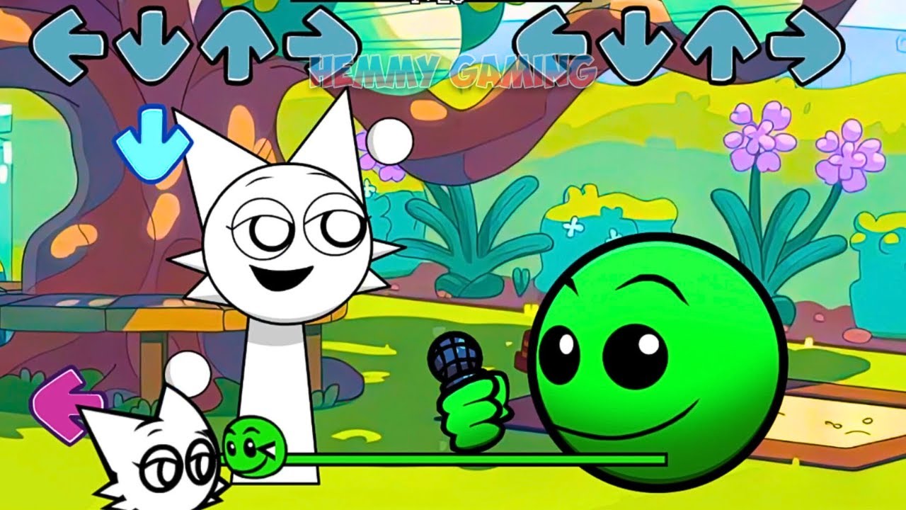 FNF Sprunki All Phases vs Geometry Dash Sings Bluey Can Can | Incredibox Sprunki FNF Mods